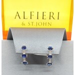 Alfieri St John - 18k White Gold Diamond, Sapphire   Earring